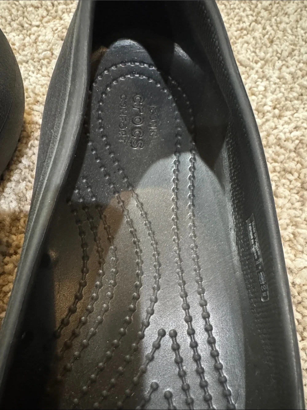 CROCS Black Ballet Flats Slip On NWOT